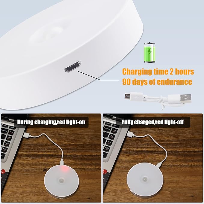 3 Pack Motion Sensor Light, 8 LEDs Rechargeable Night Light, - Image 3