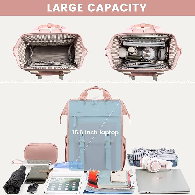 LOVEVOOK Laptop Backpack for Women Work Travel Computer Backpacks Purse - Image 3