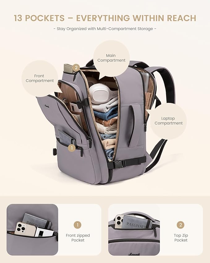 LOVEVOOK Travel Backpack for Women & Men, 60L Large Carry On Backpack Airline - Image 7