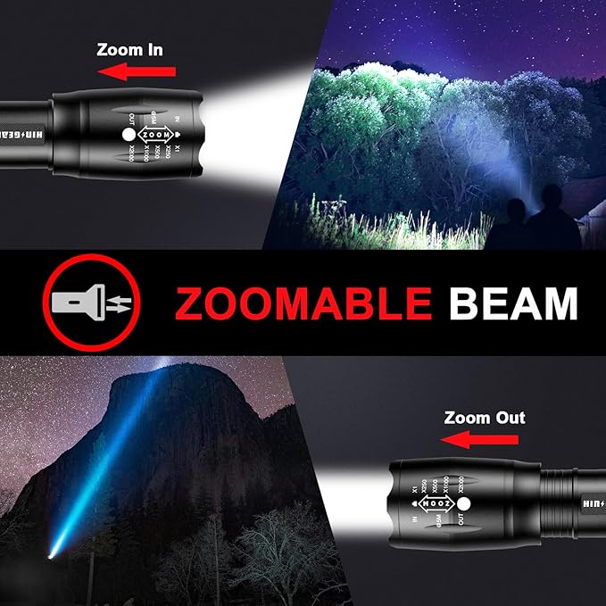 1 Mode Flashlights 10 Pack, Bright Zoomable LED Tactical Flashlight High Lumens - Image 7