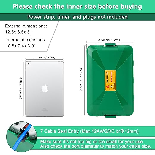 NineLeaf IP54 Waterproof Electrical Box, Outdoor Weatherproof Plug Cover - Image 4