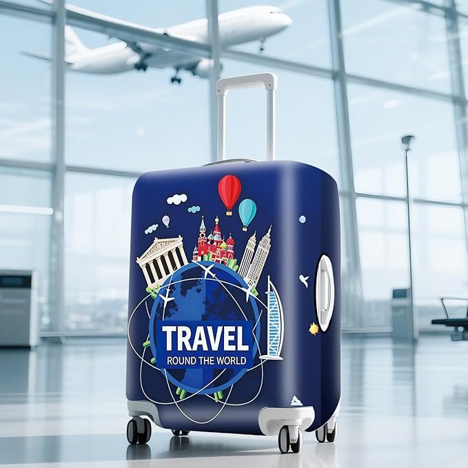 ANNA QUEEN Travel Globe Airplane Luggage Cover -Stretchable Airplane Suitcase - Image 9