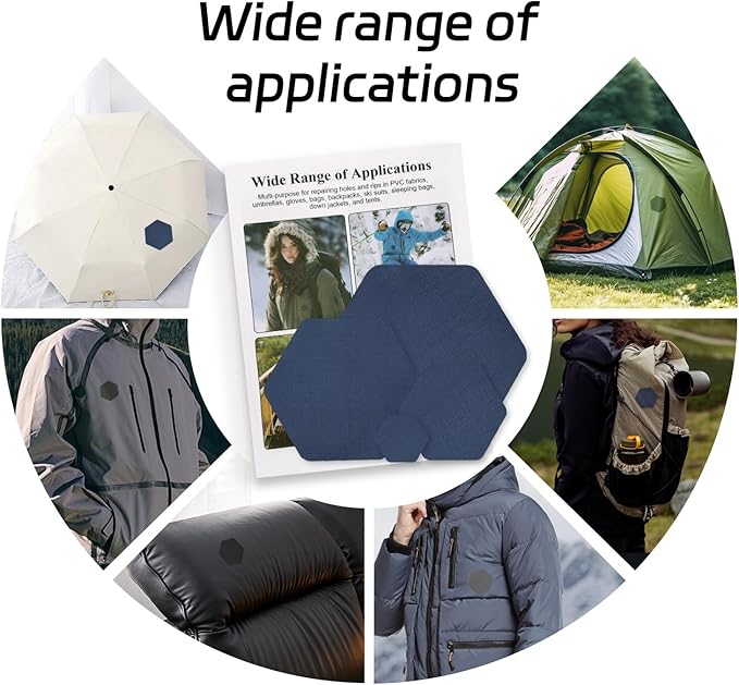 J.CARP 16PCS Nylon Repair Patches, Self Adhesive & Waterproof Patches, Nylon - Image 5