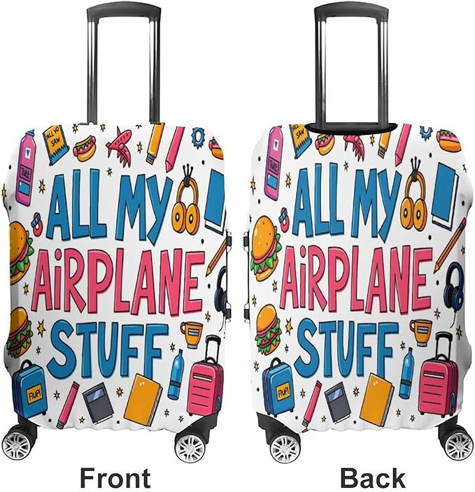 Airplane Travel Essentials Stretch Luggage Cover, Washable Suitcase Protector - Image 3
