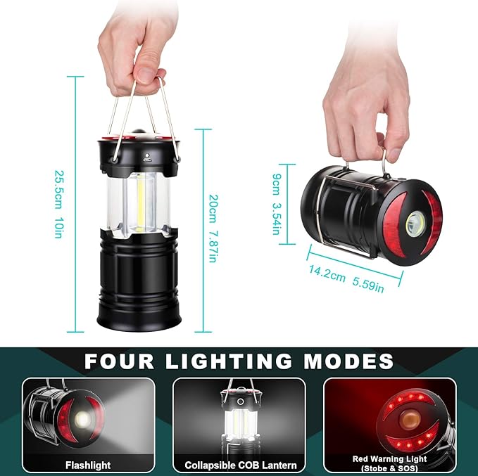 4 Pack Lantern Camping Essentials Lights, Led Flashlight - Image 4