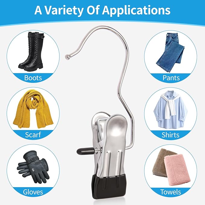 30 Pack Heavy Hanger Clips for Closet, Laundry Hooks Hanging Clips with - Image 4
