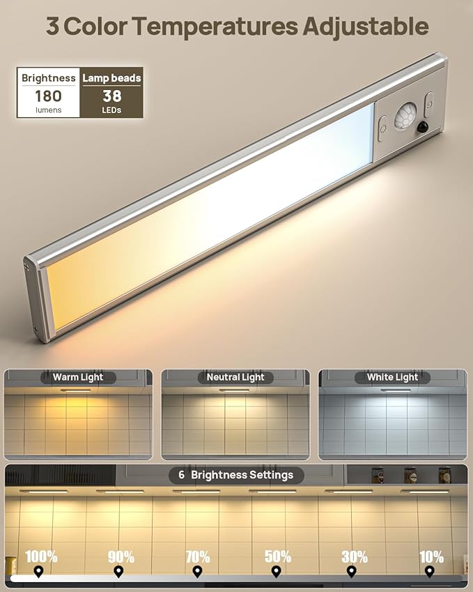 9" Under Cabinet Lights Wireless, Motion Sensor Light Indoor - Image 6