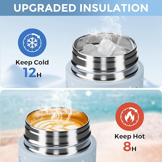 【Upgraded】Exllena Small Insulated Water Bottle 8 oz/250ml– Mini Insulated Water - Image 4