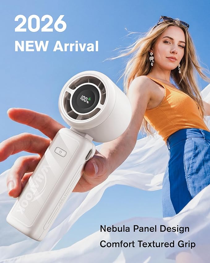 WHATOOK Portable Personal Handheld Fan: High Speed Cooling Fan, 12 Hours - Image 2