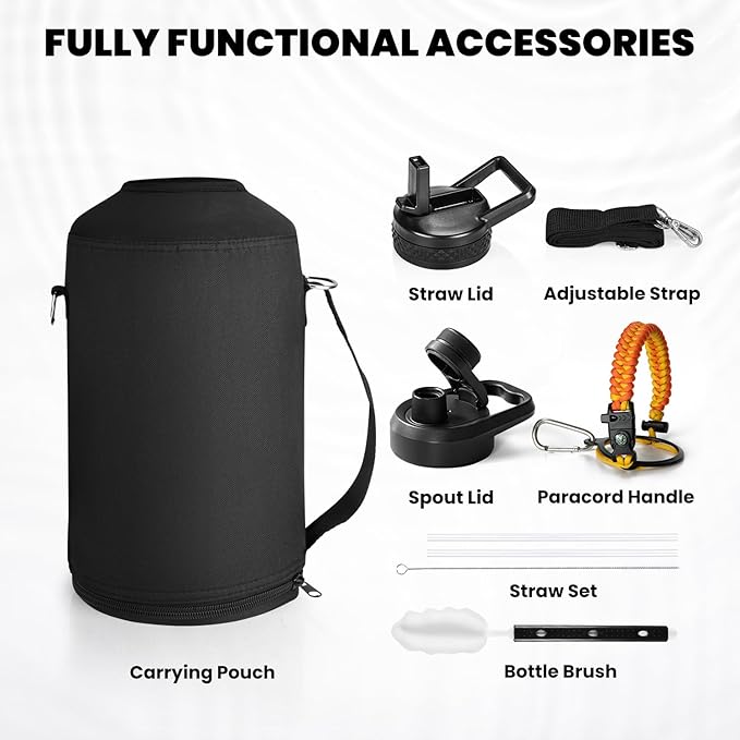 RAYMYLO One Gallon Water Bottle Insulated, Triple Walled Vacuum Stainless Steel - Image 6
