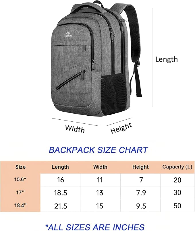 MATEIN Laptop Backpack 15.6 Inch, 20 L Personal Item Bag Airport Approved - Image 9