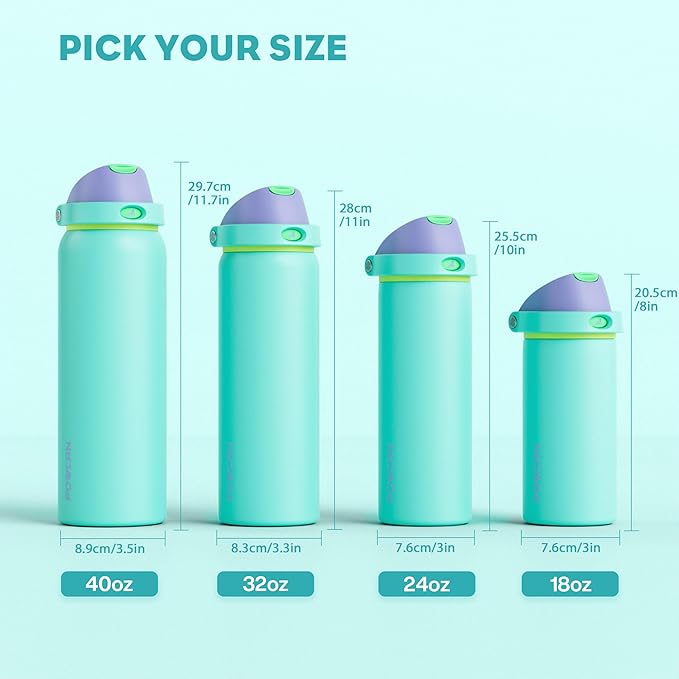POWCAN 18 oz Insulated Water Bottle: 2-in-1 Push-Button Spout & Quick-Flip Straw - Image 8