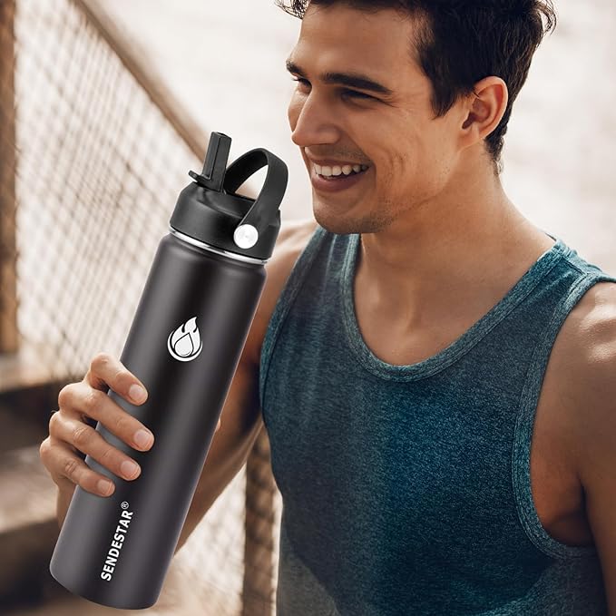 SENDESTAR Stainless Steel Water Bottle, Wide Mouth 32 oz Water Bottle - Image 4