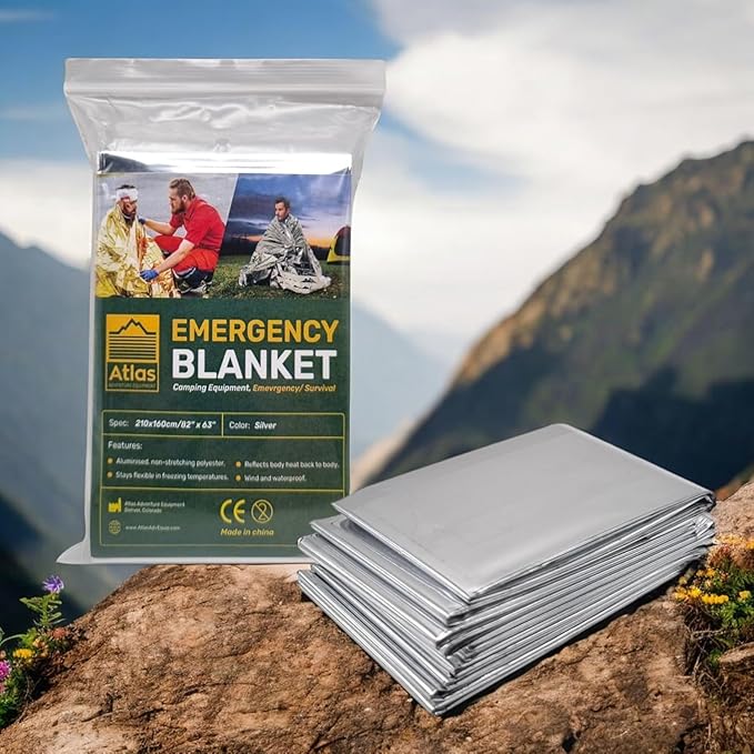 Emergency Survival Blanket, Mylar Thermal Blanket, Gigantic Space Blanket 82" x - Image 6