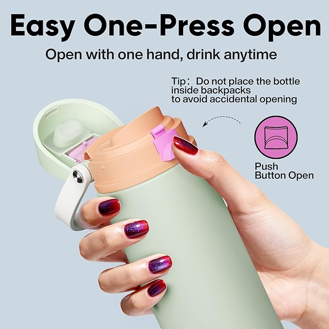 Insulated Water Bottle with Straw - Image 5