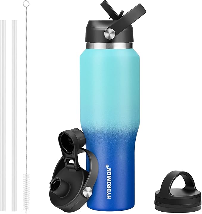 HYDROWION 32oz Water Bottle, Double Wall Vacuum Stainless Steel Insulated Water by HYDROWION