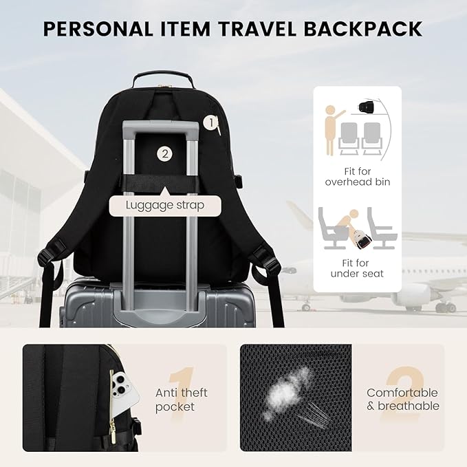LOVEVOOK Lunch Backpack with Lunch Compartment, 17 Inch Laptop Work Travel - Image 6