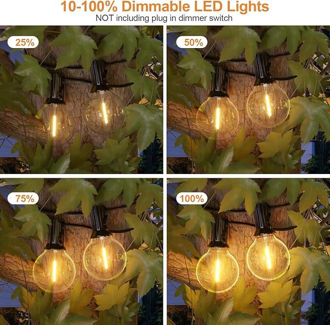 GPATIO Outdoor String Lights, 60FT Waterproof Patio Lights - Image 4