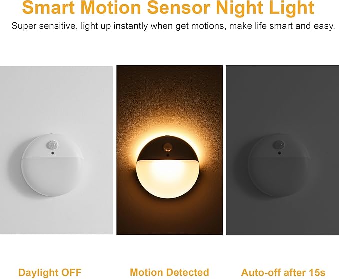YUNLEX 2 Pack Toliet Lights, 2.6" Small Motion Sensor Battery Night Light - Image 3