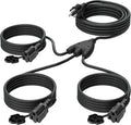 Eversimpleinc Black 1 to 3 Splitter Extension Cord, 3 Prong Plug by EversimpleInc