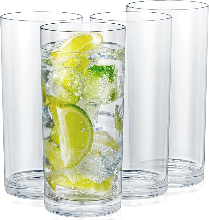 Zulay Kitchen Plastic Drinking Glasses – 16oz Acrylic Shatterproof Water Cups by ZulayKitchen