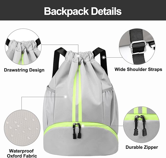 Hoedia Sports Drawstring Backpack - Image 5