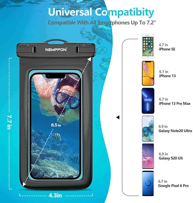 Waterproof Cell Phone Pouch : 4 Pack Float Clear Cell Holder Protector - Image 3