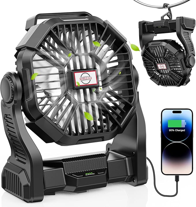 DOWILLDO 30000mAh Portable Battery Powered Camping Fan - by DOWILLDO