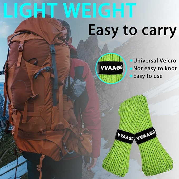 VVAAGG Reflective Paracord Rope 100FT, 7 Strand Nylon para Cord Lanyard Utility - Image 6