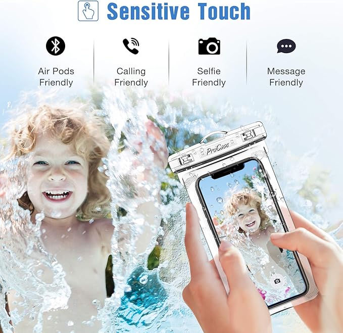 ProCase 2 Pack Waterproof Phone Pouch, Underwater Phone Case Up to 7", Dry Bag - Image 4