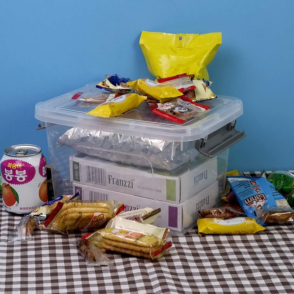 Bringer 6-Pack 5 L Clear Plastic Storage Box, Small Storage Latch Bin