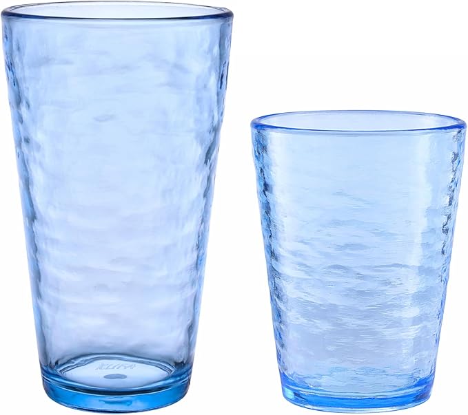KLIFA- RIPPLE- 16 & 22.5 ounce, Acrylic Tumbler & Highball Drinking Glasses Cups by KLIFAHome