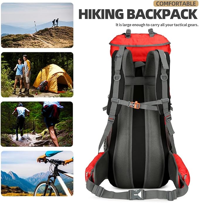 75L Hiking Backpack with Rain Cover Waterproof Camping Backpack Shoes Warehouse - Image 7