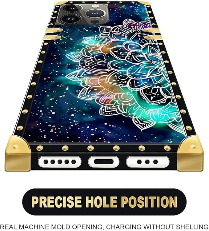 Compatible with iPhone 13 Pro Max Case, Starry Sky Colourful Mandala Luxury - Image 5