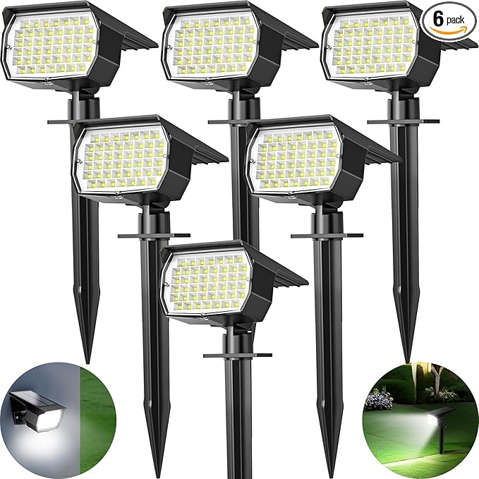 Tadyreal Solar Spot Lights Outdoor 6 Pack, Solar Landscape Spotlights Waterproof by TadyrealSolarLights