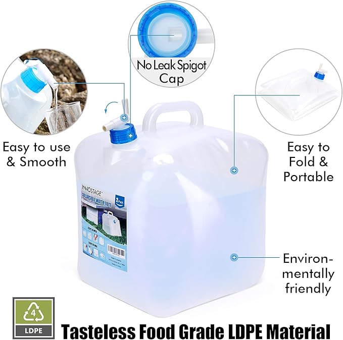 INNO STAGE 2 Pack Collapsible Water Container 2.6 Gallon - Image 7