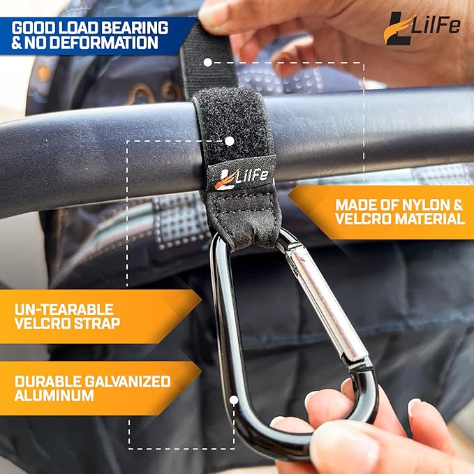 4 Pcs Baby Stroller Hooks for Hanging | Multipurpose Stroller Straps - Image 2