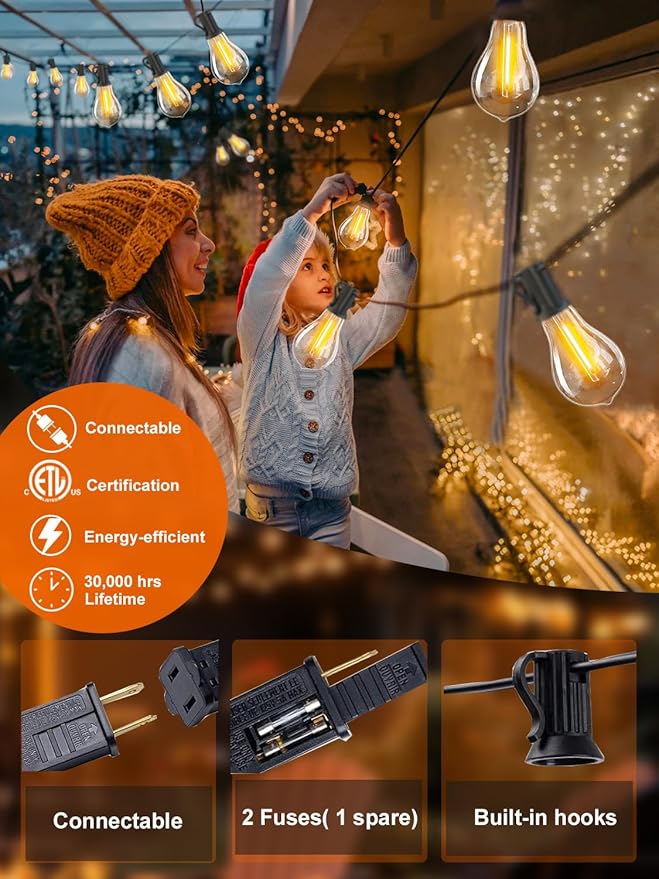 DAMAING Outdoor-String-Lights-Patio-Light-Outside 400FT Waterproof Patio Lights - Image 3