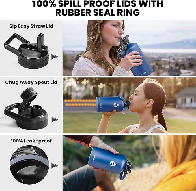 RAYMYLO One Gallon Water Bottle Insulated, Triple Walled Vacuum Stainless Steel - Image 3