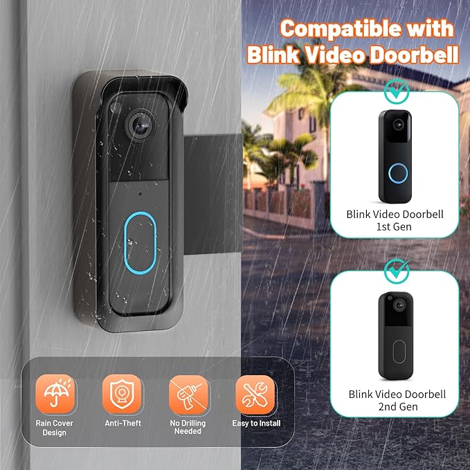 Blink Doorbell Mount, 2nd Gen Anti-Theft Blink Doorbell Camera Mount No Drilling - Image 4
