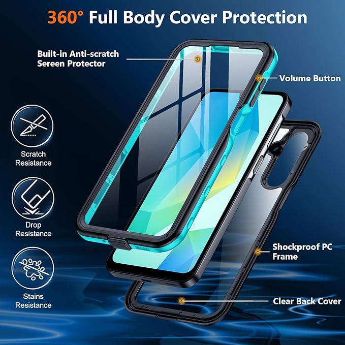 SPIDERCASE for Samsung Galaxy A16 5G Case Waterproof, Built-in Screen & Camera - Image 5