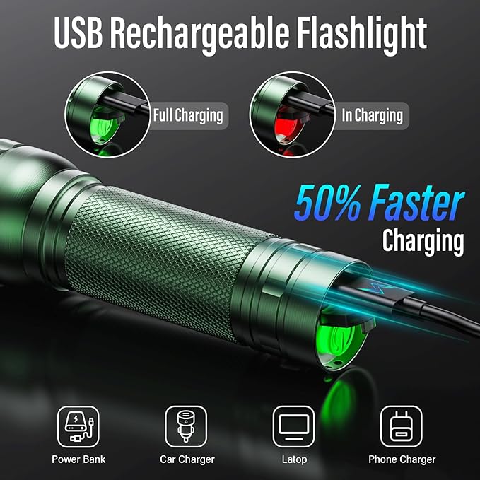 Rechargeable Flashlights High Lumens, G1000 Super Bright Flash Light 2 Pack - Image 3