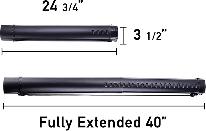 2-Pack Extendable Poster Tubes Expand from 24.5” to 40” - Image 2