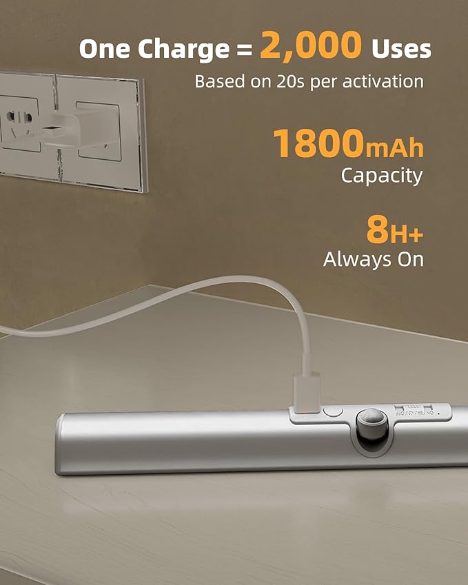 EZVALO 13-inch Motion Sensor Closet Light, LED Rechargeable Closet Light - Image 4