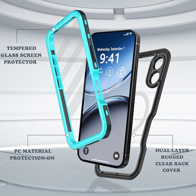 for iPhone 16 Case Waterproof, Full-Body Hard Case Built-in - Image 5