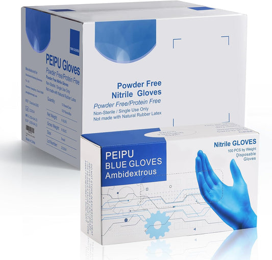 PEIPU Nitrile Disposable Gloves，Powder Free, Cleaning Service Gloves, Latex Free