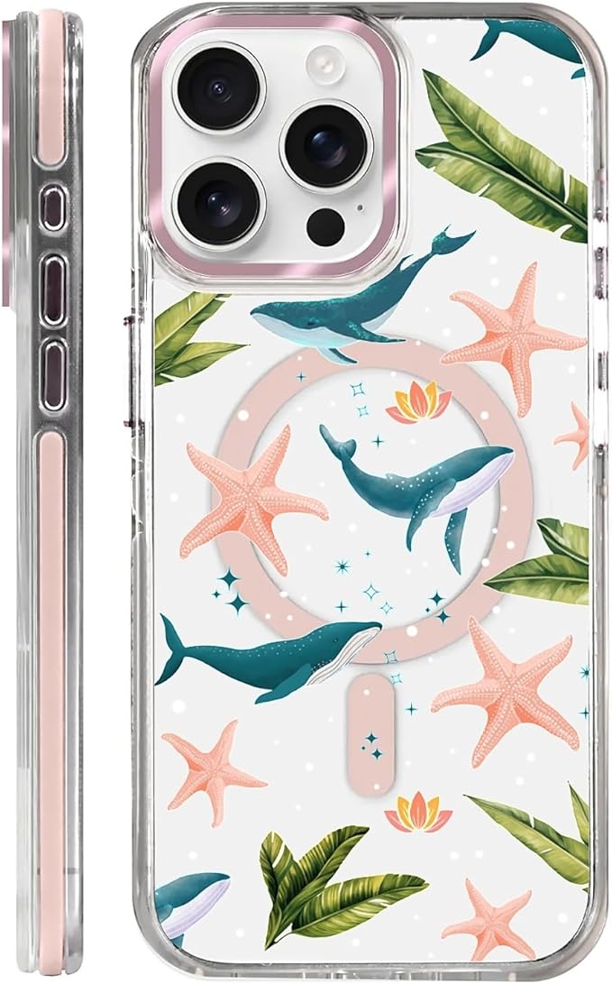 Case for iPhone 13 Pro Max, Sealife Whale Ocean Wildlife Clear Phone Case by Toulas