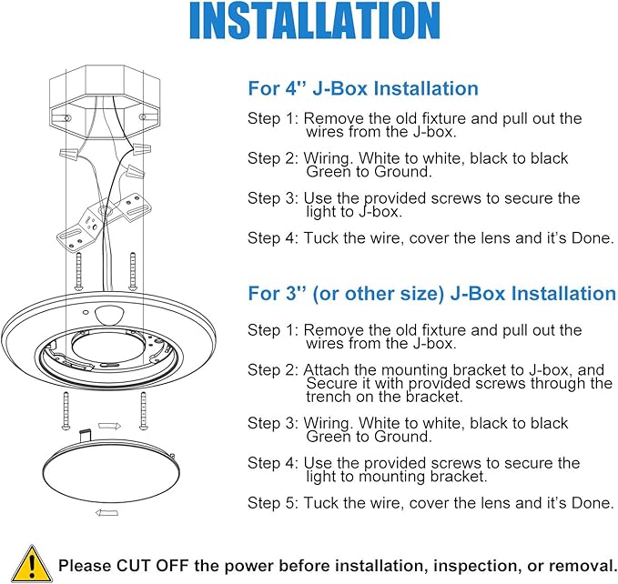 Closet Lights Motion Sensored Indoor Ceiling Mount LED- 10W 3000K Closet Stair - Image 7