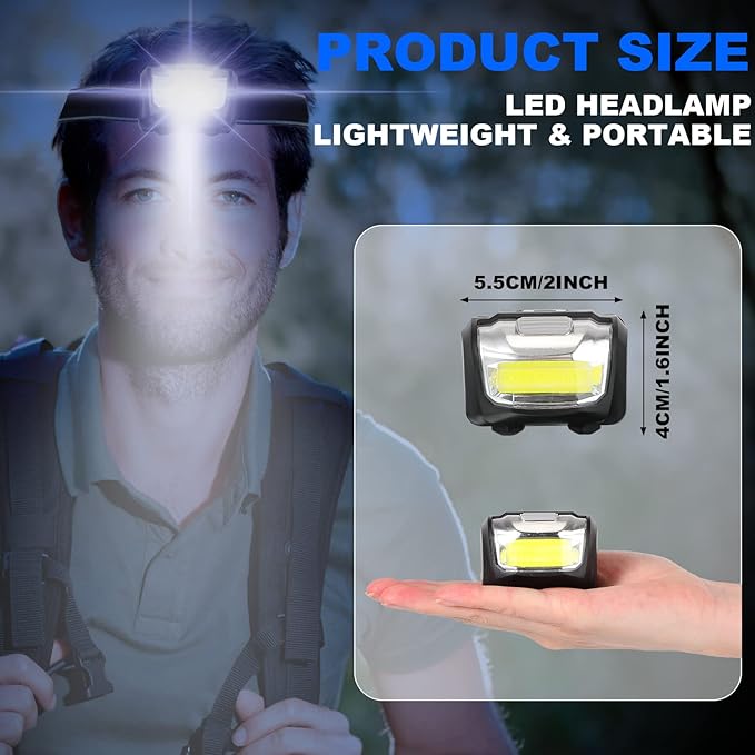 Macarrie 30 Pack LED Headlamps IPX4 Waterproof 3 Modes Headlamp Flashlight - Image 2