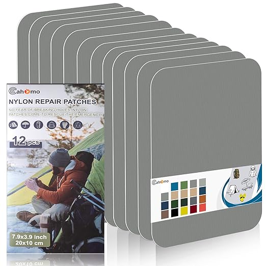 Cahomo 7.9x3.9 inch 12 PCS Nylon Repair Patch Nylon Repair Tape Self Adhesive by Cahomo